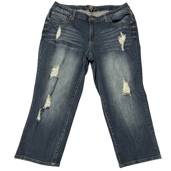 Cato Denim - Cato Premium Contemporary Denim Crop CAPRI Jeans Womens Size 18 Distressed